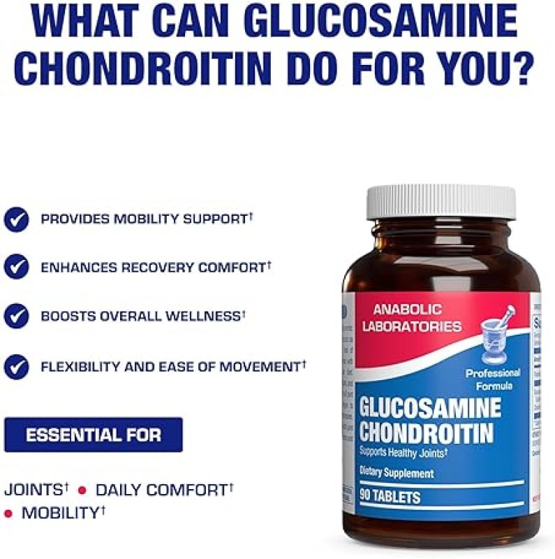 ANABOLIC LABORATORIES ADVANCED GLUCOSAMINE CHONDROITIN SUPPLEMENT FOR JOINT, BONE TENDON HEALTH 90 DAY SUPPLY