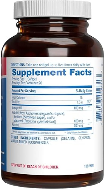 ANABOLIC LABORATORIES FISH OIL OMEGA 3 6 9 SUPPLEMENT WITH EPA DHA GLA FOR BRAIN HEART HEALTH 90 DAY SUPPLY