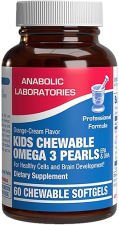 ANABOLIC LABORATORIES  OMEGA 3 FISH OIL GUMMIES FOR KIDS EPA DHA BRAIN, EYE GROWTH SUPPORT, NO ARTIFICIAL COLORS