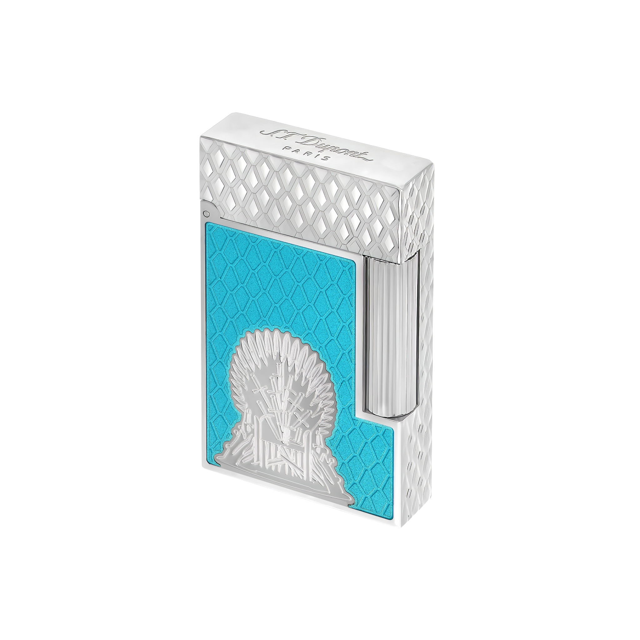ST DUPONT LIGNE 2 DOUBLE   LACQUERED LIGHTER GAME OF THRONES ICY BLUE