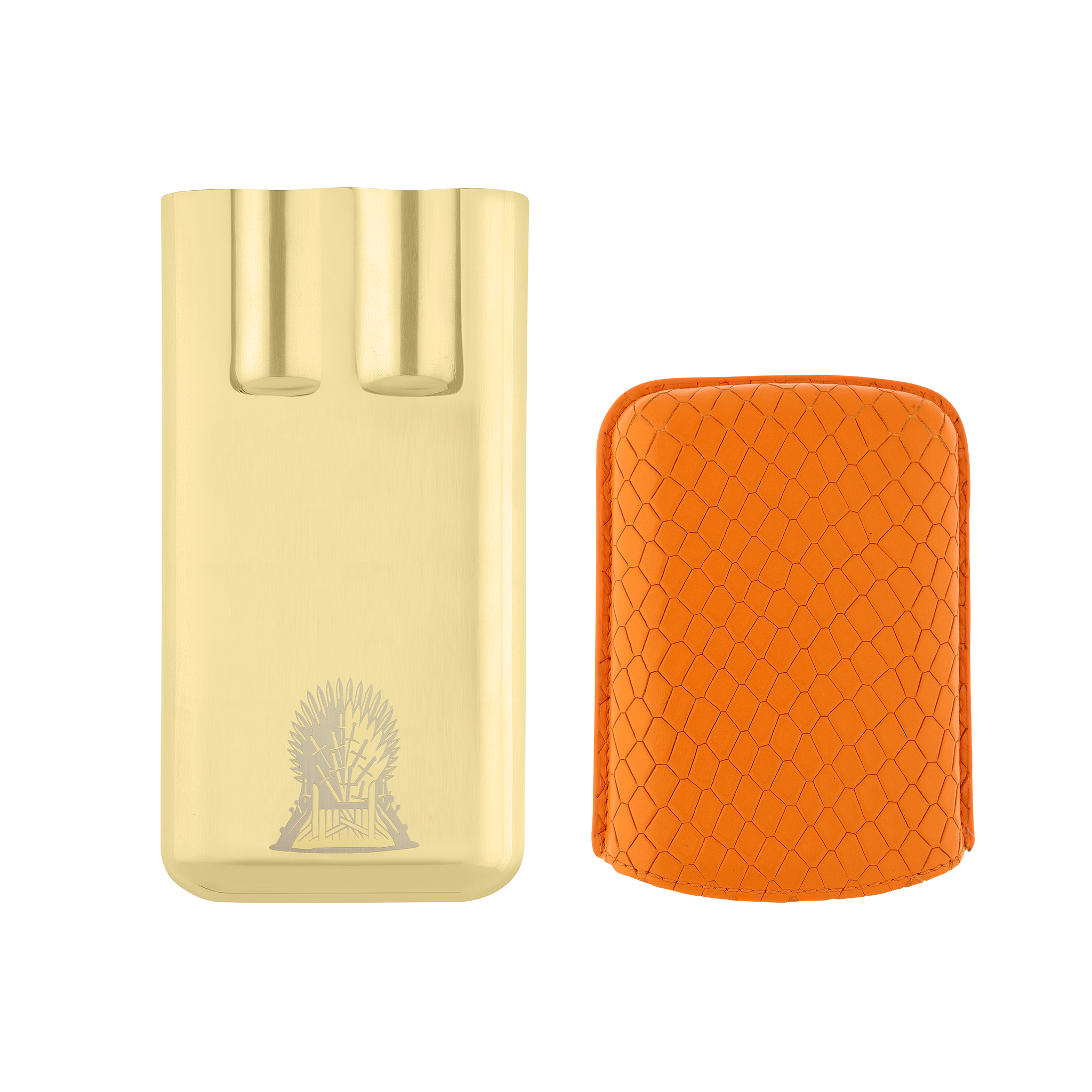 ST DUPONT 3 CIGAR CASE LEATHER CASE GAME OF THRONES FIRE ORANGE