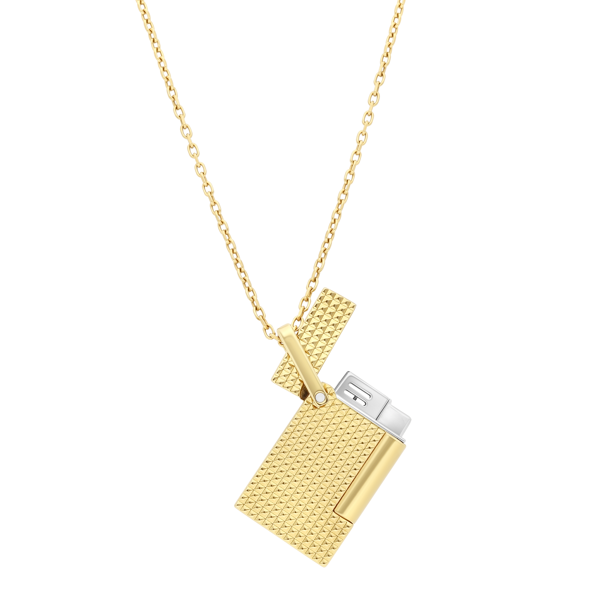 ST DUPONT LIGHTER NECKLACE YELLOW   DIAMOND HEAD LIGHTER GOLDEN