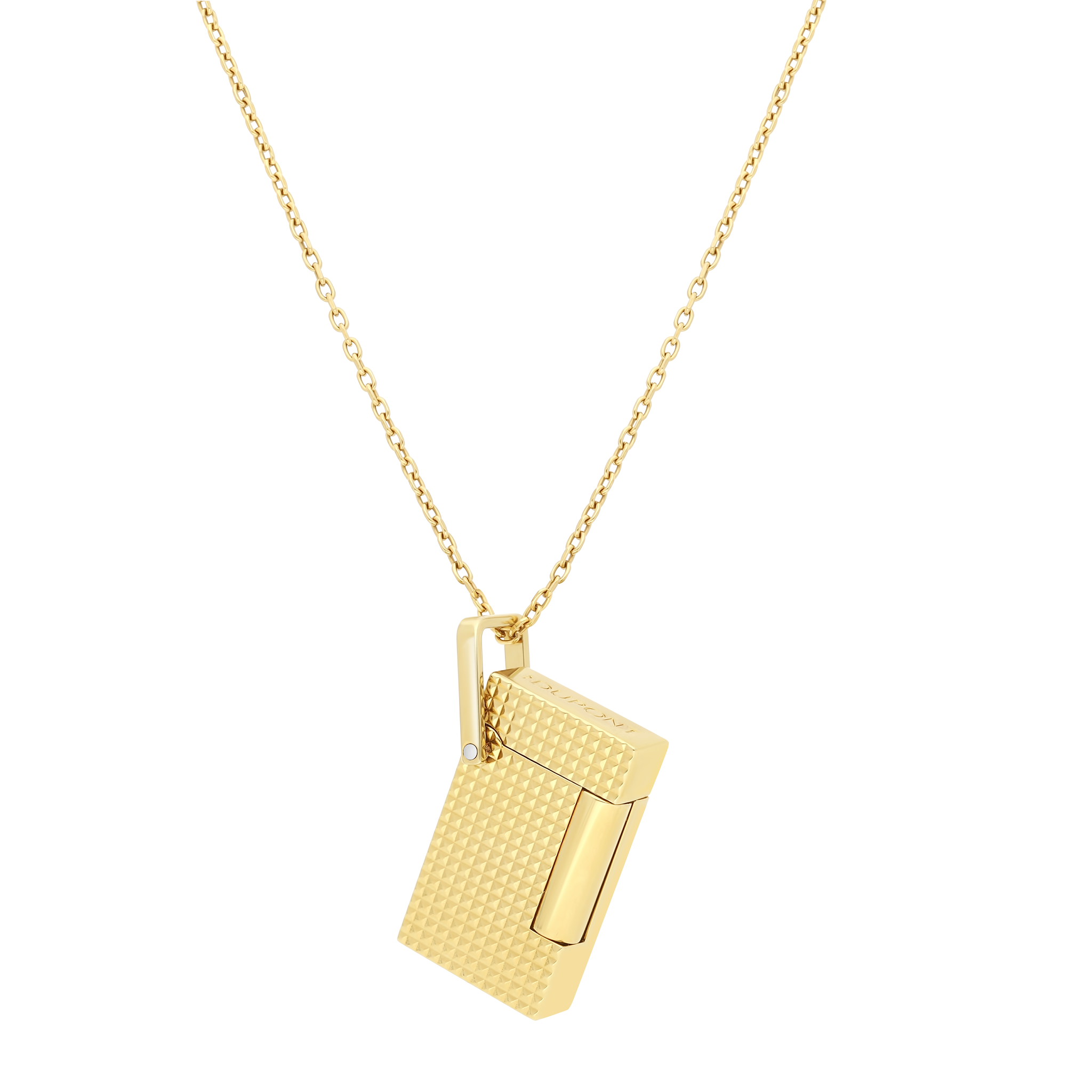 ST DUPONT LIGHTER NECKLACE YELLOW   DIAMOND HEAD LIGHTER GOLDEN