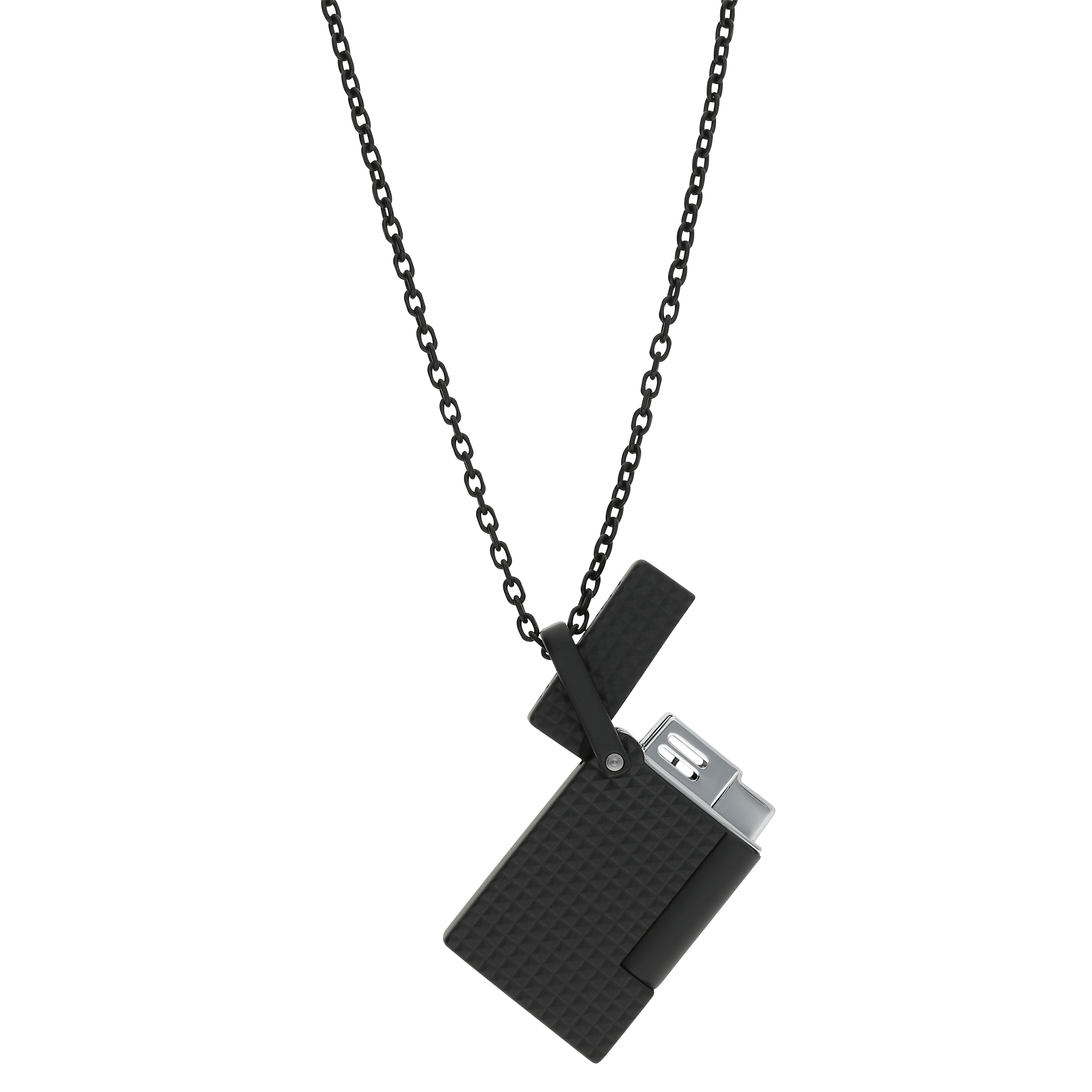 ST DUPONT LIGHTER NECKLACE YELLOW   DIAMOND HEAD LIGHTER BLACK