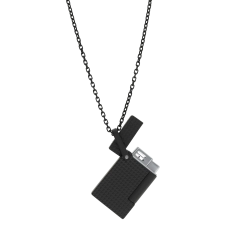ST DUPONT LIGHTER NECKLACE YELLOW   DIAMOND HEAD LIGHTER BLACK