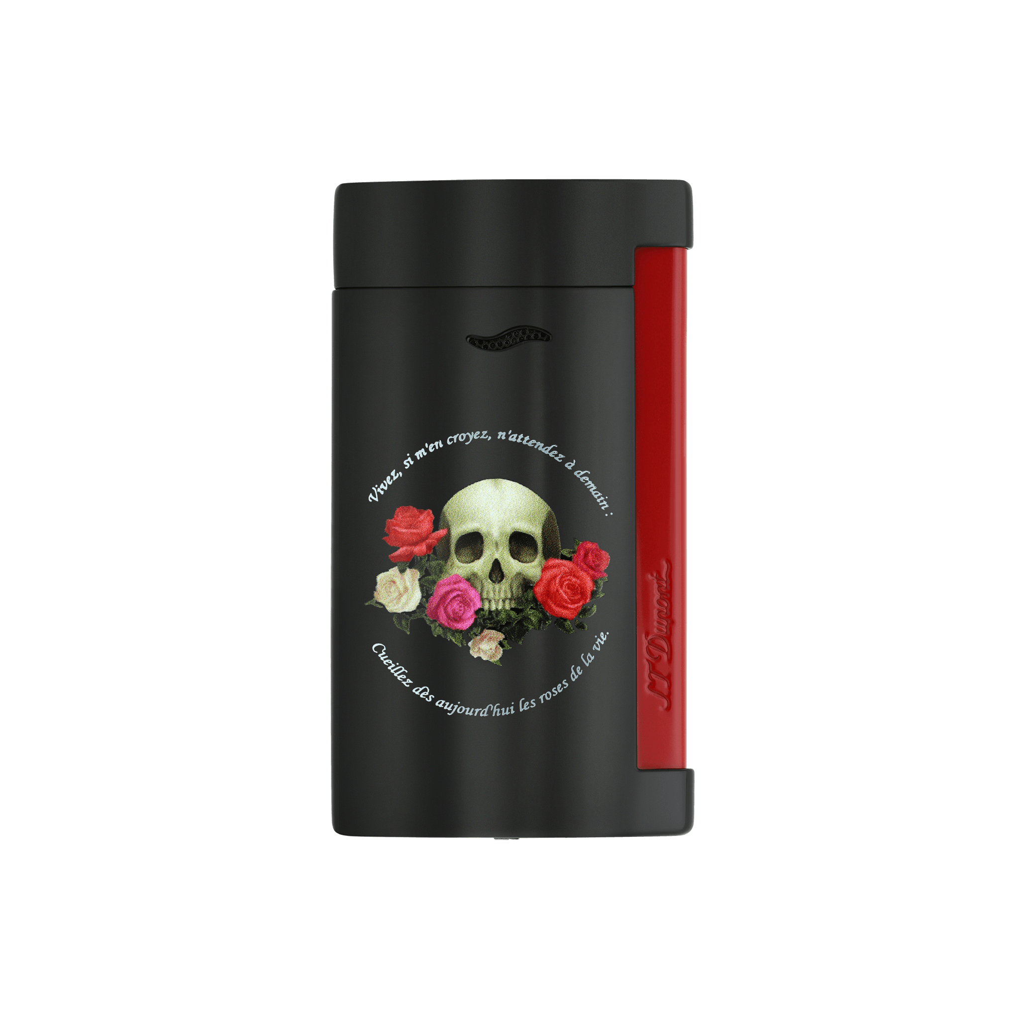 ST DUPONT SLIM 7 TORCH  LACQUERED LIGHTER MEMENTO MORI BLACK MEMENTO MORI