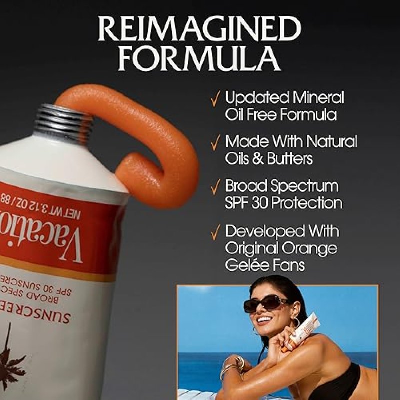 VACATION ORANGE GELéE SPF 30 HYDRATING MINERAL SUNSCREEN GEL TUBE KEY BUNDLE, 3.12 OZ