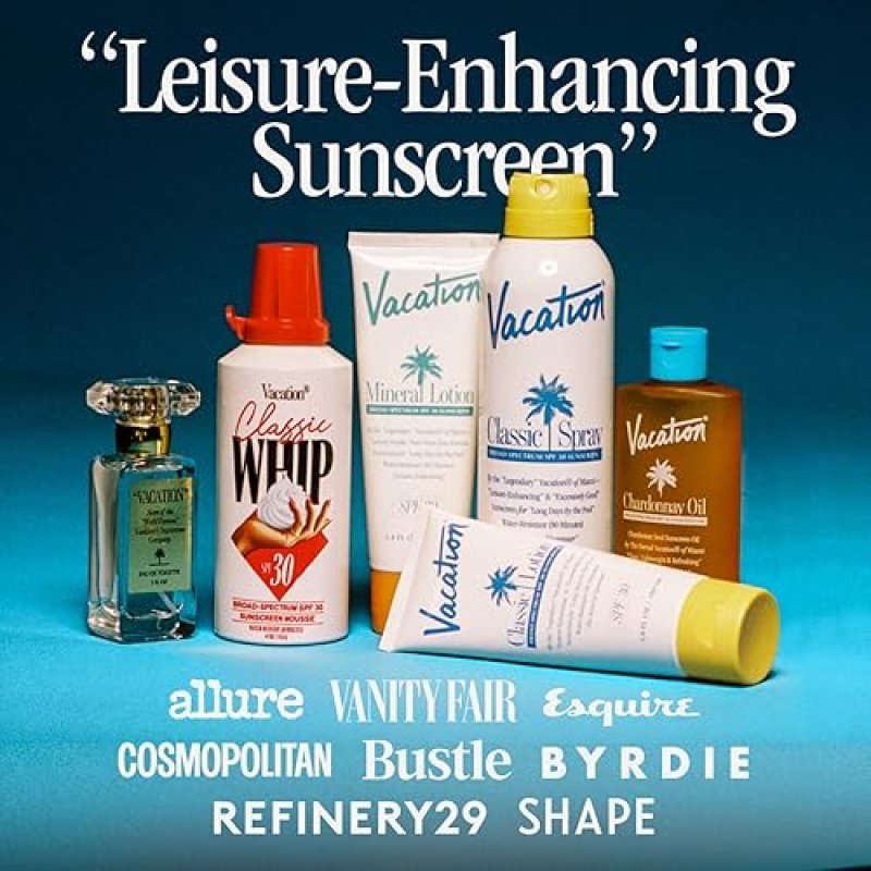 VACATION BABY OIL SPF 30 SUNSCREEN AIR FRESHENER BUNDLE, HYDRATING, MINERAL OIL-FREE, 3.4OZ
