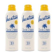VACATION CLASSIC SPF 30 SUNSCREEN SPRAY WATER-RESISTANT, LIGHTWEIGHT, VEGAN, 6OZ 3-PACK