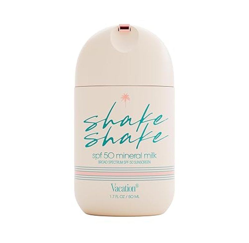 VACATION SHAKE SHAKE SPF 50 MINERAL FACE SUNSCREEN NON-COMEDOGENIC, WATER-RESISTANT, VEGAN, 1.7 OZ
