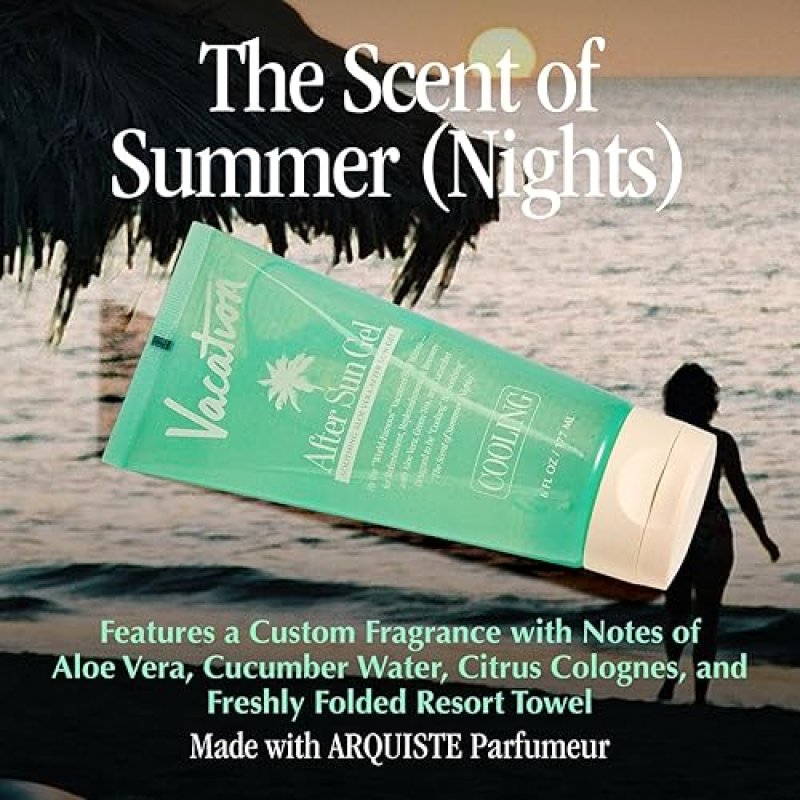 VACATION AFTER SUN GEL AIR FRESHENER BUNDLE SOOTHING ALOE VERA SUNBURN RELIEF, HYDRATING, ALCOHOL-FR