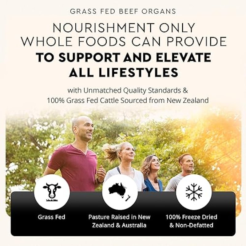 ANCESTRAL SUPPLEMENTS GRASS-FED BEEF ORGAN COMPLEX LIVER, HEART, KIDNEY, NON-GMO, 180 CAPS
