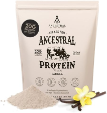 ANCESTRAL SUPPLEMENTS VANILLA BEEF PROTEIN POWDER WITH ORGANS MUSHROOMS, 20G PROTEIN, 30-DAY