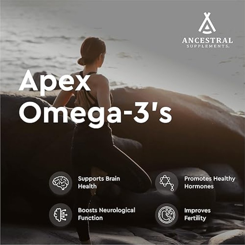 ANCESTRAL SUPPLEMENTS WILD CAUGHT FISH EGGS 2400MG OMEGA-3 VITAMIN D K2 A, 180 CAPS