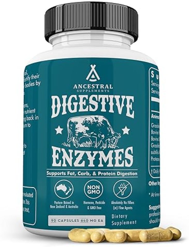 ANCESTRAL SUPPLEMENTS DIGESTIVE ENZYMES WITH PROBIOTICS BEEF ORGANS, 90 CAPS, NON-GMO