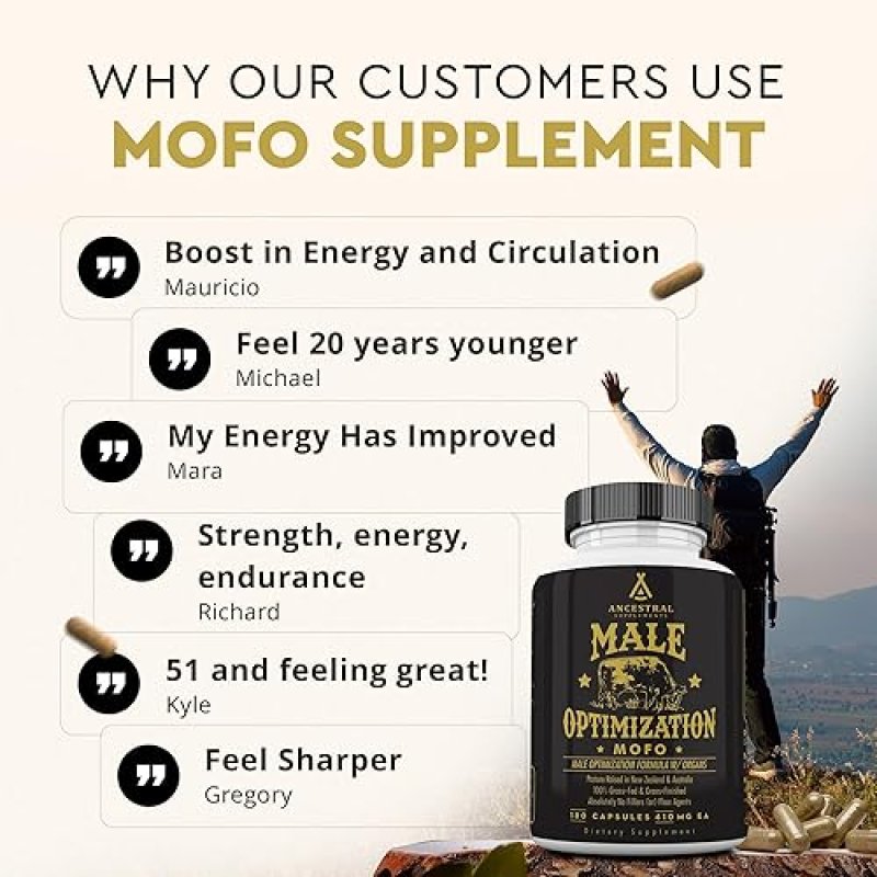 ANCESTRAL SUPPLEMENTS MOFO MEN S HEALTH CAPSULES ENERGY, WELLNESS, GRASS-FED BEEF LIVER, 180CT