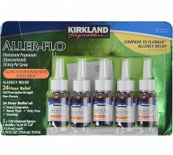 KIRKLAND ALLER-FLO FLUTICASONE NASAL SPRAY 5 BOTTLES, 120 SPRAYS EACH, 600 TOTAL SPRAYS
