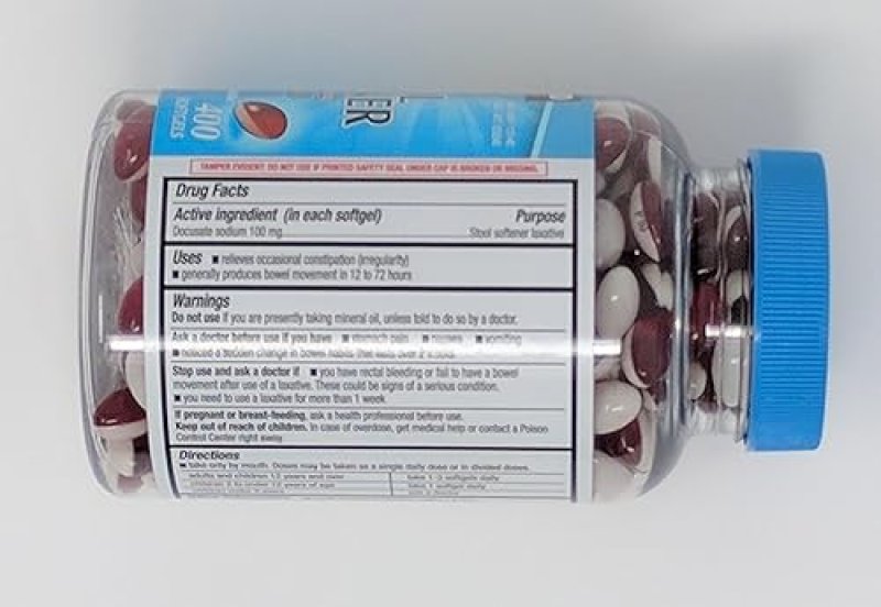 KIRKLAND SIGNATURE STOOL SOFTENER 100 MG - 400 SOFTGELS FOR CONSTIPATION RELIEF