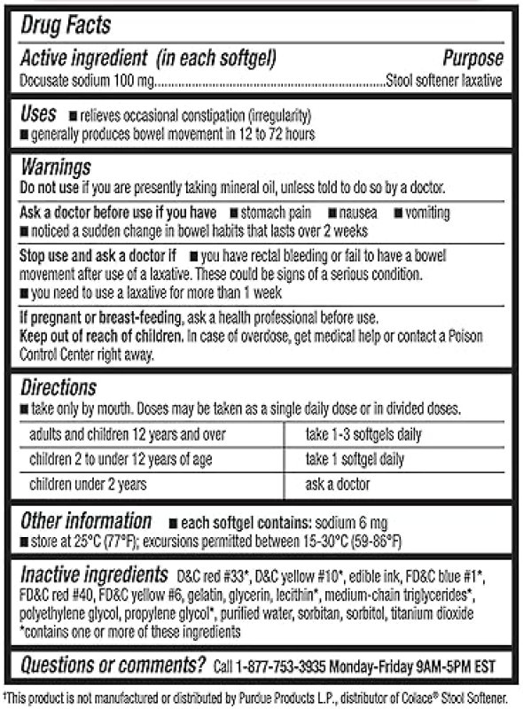 KIRKLAND SIGNATURE STOOL SOFTENER 100 MG - 400 SOFTGELS FOR CONSTIPATION RELIEF