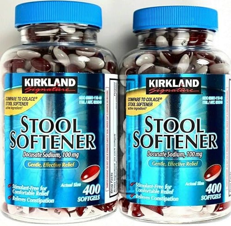 KIRKLAND SIGNATURE STOOL SOFTENER 100 MG - 400 SOFTGELS FOR CONSTIPATION RELIEF