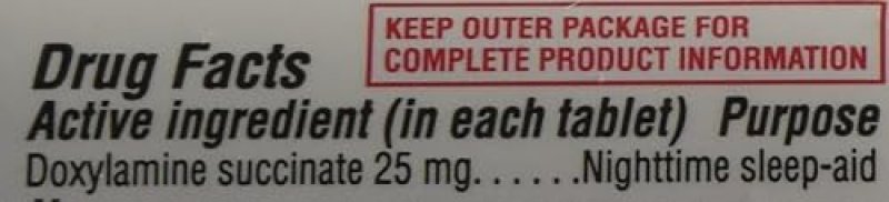 KIRKLAND SIGNATURE SLEEP AID DOXYLAMINE SUCCINATE 25MG, 96 TABLETS, NO FLAVOR, PACKAGING VARIES