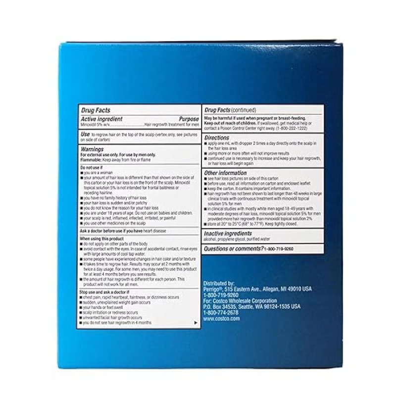 KIRKLAND SIGNATURE MINOXIDIL 5 EXTRA STRENGTH HAIR REGROWTH FOR MEN, 1-MONTH SUPPLY