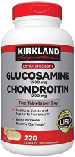 KIRKLAND SIGNATURE GLUCOSAMINE 1500 MG CHONDROITIN 1200 MG EXTRA STRENGTH 220 TABLETS