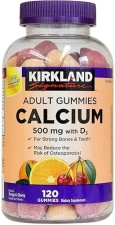 KIRKLAND SIGNATURE CHEWABLE CALCIUM VITAMIN D3 GUMMIES FOR ADULTS, 120 COUNT BOTTLE