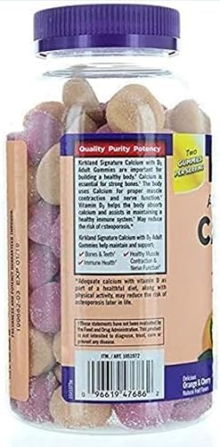 KIRKLAND SIGNATURE CHEWABLE CALCIUM VITAMIN D3 GUMMIES FOR ADULTS, 120 COUNT BOTTLE