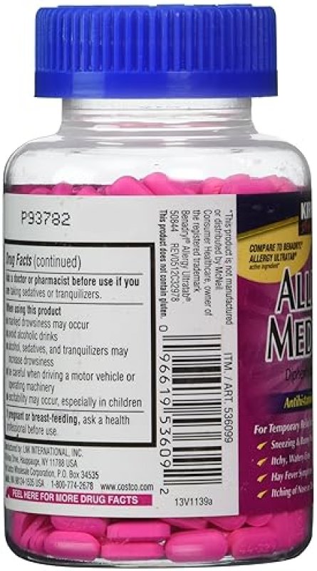 KIRKLAND SIGNATURE DIPHENHYDRAMINE HCI 25 MG ALLERGY RELIEF 600 MINITABS TABLETS