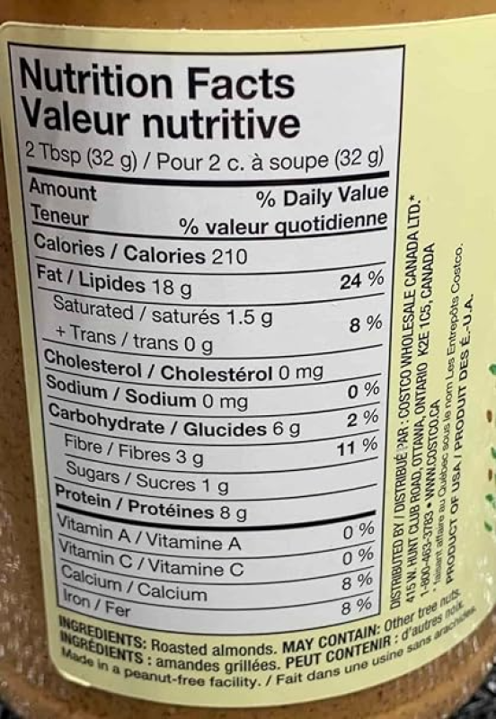 KIRKLAND SIGNATURE USDA ORGANIC CREAMY ALMOND BUTTER 27 OZ NATURAL, NON-GMO SPREAD