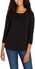 KIRKLAND  SIGNATURE WOMENS COTTON SLUB T-SHIRT SOFT, COMFORTABLE CASUAL TEE