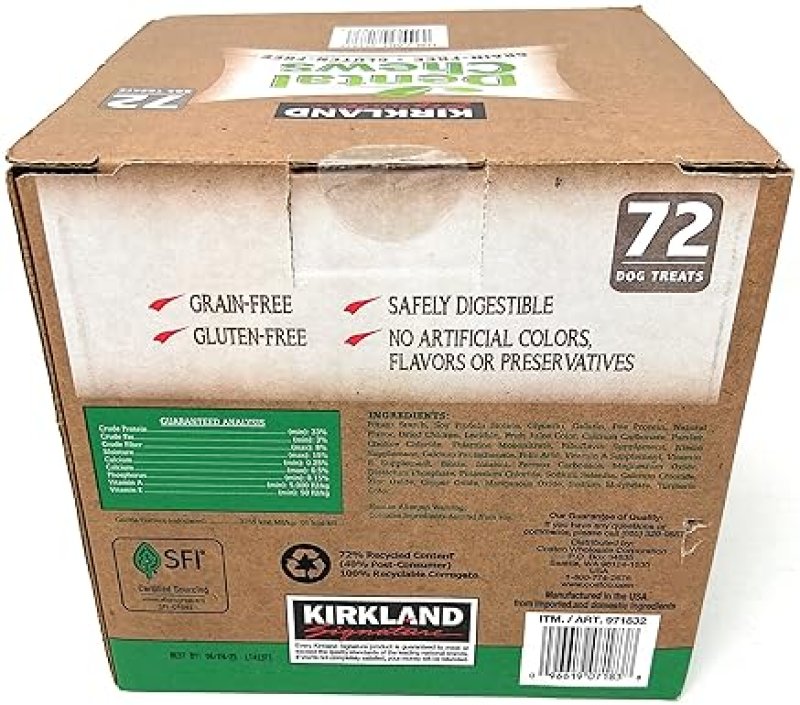 KIRKLAND SIGNATURE DENTAL CHEWS FOR DOGS, 72 COUNT FRESHENS BREATH SUPPORTS ORAL HEALTH