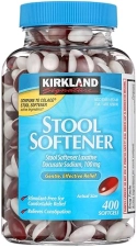 KIRKLAND SIGNATURE STOOL SOFTENER 100 MG 400 SOFTGELS FOR GENTLE CONSTIPATION RELIEF