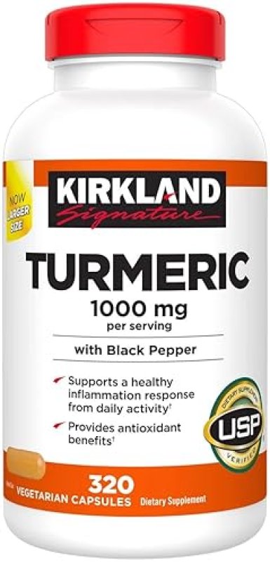 KIRKLAND SIGNATURE TURMERIC 1000MG WITH BLACK PEPPER 320 CAPSULES FOR JOINT INFLAMMATION SUPPORT