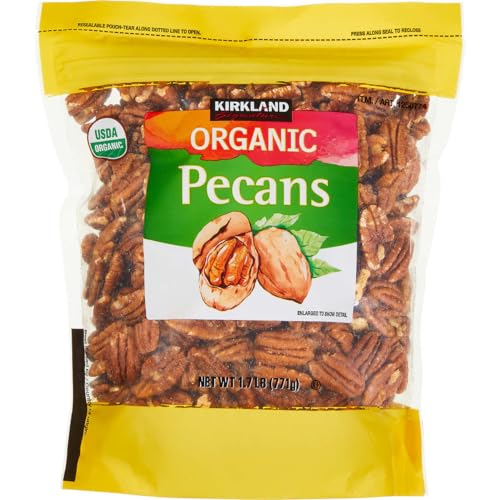 KIRKLAND SIGNATURE PREMIUM PECAN HALVES FRESH, LARGE, ROASTED UNSALTED NUTS
