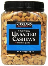 KIRKLAND SIGNATURE UNSALTED CASHEWS 2.5 LB BULK PREMIUM SNACK NUTS, FRESH NATURAL