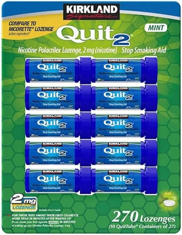 KIRKLAND SIGNATURE QUIT SMOKING LOZENGES 2MG, 270 COUNT NICOTINE REPLACEMENT THERAPY