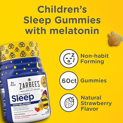 ZARBEES KIDS CHILDREN S SLEEP GUMMIES WITH MELATONIN SUPPLEMENT, DRUG-FREE NON-HABIT FORMING, WORKS