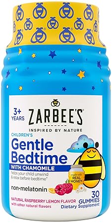 ZARBEES GENTLE BEDTIME GUMMIES FOR KIDS MELATONIN-FREE HONEY, RASPBERRY LEMON CHAMOMILE, 30CT