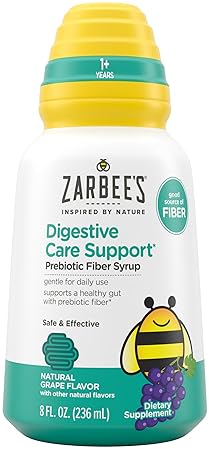 ZARBEE S CHILDRENS PREBIOTIC FIBER SYRUP, GRAPE FLAVOR, GLUTEN-FREE DIGESTIVE SUPPORT 8OZ