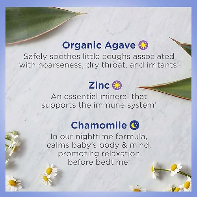 ZARBEES BABY COUGH MEDICINE VALUE PACK ORGANIC GRAPE DAY CHAMOMILE NIGHT SYRUPS, 2X2OZ
