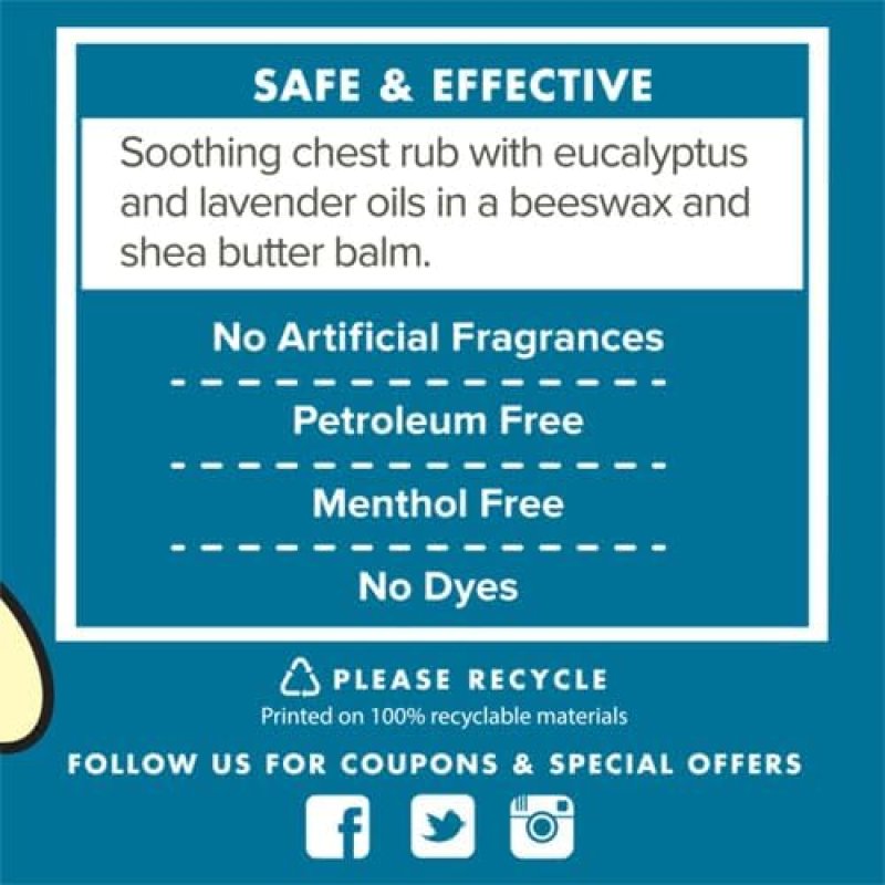 ZARBEES BABY SOOTHING CHEST RUB WITH EUCALYPTUS LAVENDER PETROLEUM-FREE, 1.5 OZ