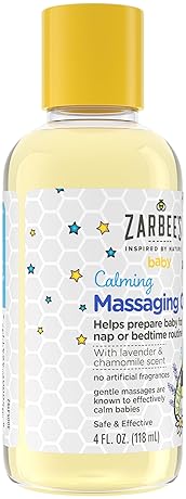 ZARBEES BABY MASSAGE OIL WITH LAVENDER CHAMOMILE, CALMING SLEEP AID, 4OZ BOTTLE