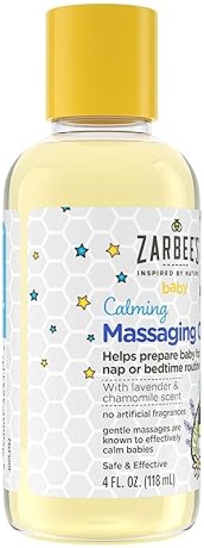 ZARBEES BABY MASSAGE OIL WITH LAVENDER CHAMOMILE, CALMING SLEEP AID, 4OZ BOTTLE