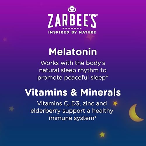 ZARBEES SLEEP IMMUNE SUPPORT GUMMIES, 30 COUNT NATURAL MELATONIN VITAMIN C SUPPLEMENT