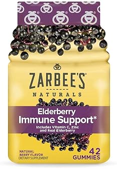 ZARBEES ELDERBERRY IMMUNE SUPPORT GUMMIES FOR ADULTS, BERRY FLAVOR, 42 COUNT