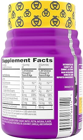 ZARBEES KIDS ELDERBERRY IMMUNE SUPPORT GUMMIES, NATURAL BERRY FLAVOR, 42 COUNT DAILY VITAMINS
