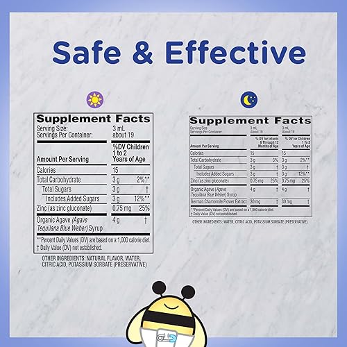 ZARBEES BABY DAY NIGHT COUGH SYRUP PACK WITH ORGANIC AGAVE, ZINC GRAPE CHAMOMILE, 2X2OZ