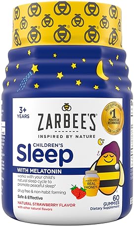 ZARBEES KIDS SLEEP GUMMIES WITH MELATONIN NATURAL STRAWBERRY, DRUG-FREE, AGES 3 , 60 COUNT